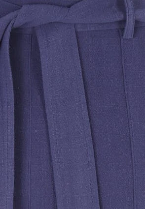 Womens Blue Linen Belted Tapered Trousers Womens Blue Linen Belted Tapered Trousers -Fashion Women's Clothing Sales 154454pls ec3c58464423cd3