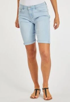 Womens Light Blue Denim Cycle Shorts