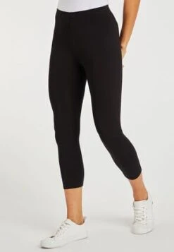Womens Black Cropped Leggings