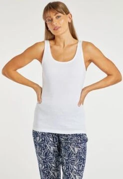 Womens White Pure Cotton Vest