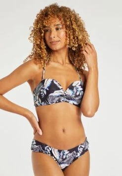 Womens Black Tropical Ruched Bikini Bottoms -Fashion Women's Clothing Sales 159514pls 35ecc303059582e