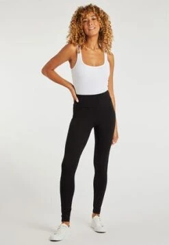 Womens Black Wide Waistband Leggings -Fashion Women's Clothing Sales 162742pls d306b7b86640000