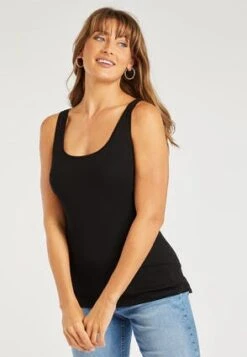 Womens Black Pure Cotton Vest