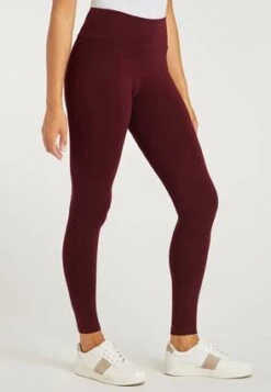 Womens Burgundy Wide Waistband Leggings -Fashion Women's Clothing Sales 167866pls 554fffe806b12da