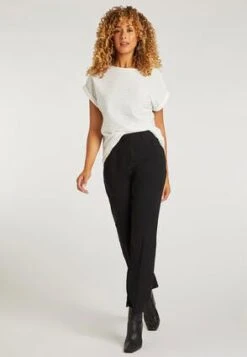 Womens Black Straight Leg Trousers