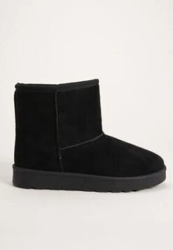 Womens Black Faux Fur Boots