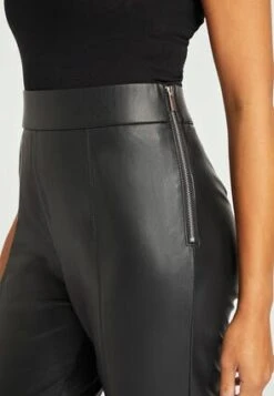 Womens Black PU Zip Leggings -Fashion Women's Clothing Sales 173205pls e5ae1236e4c6341