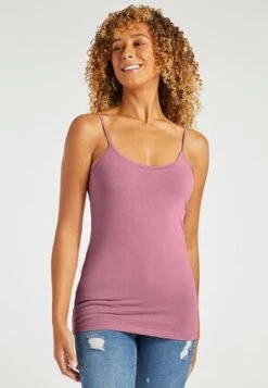 Womens Pink Stretch Camisole Vest