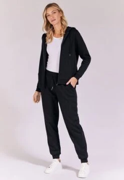 Womens Black Cuffed Joggers