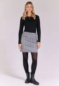 Womens Grey Check Ponte Skirt -Fashion Women's Clothing Sales 177264pls 7e030abad17241d