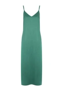 Womens Green Slip Midi Dress -Fashion Women's Clothing Sales 178241pls c5c0ec529369493
