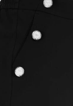 Womens Black Buttoned Straight Leg Trousers -Fashion Women's Clothing Sales 178305pls f11b145422cf9df