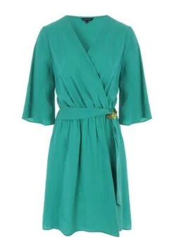 Womens Green Kimono Wrap Dress -Fashion Women's Clothing Sales 178429pls f1018d2ccb6f6c2