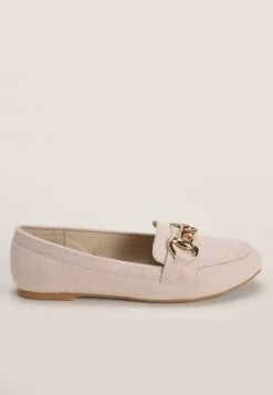 Womens Stone Slip-On Chain Loafers