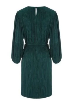 Womens Green Plisse Belted Dress -Fashion Women's Clothing Sales 178775pls d872df2afc90a2b