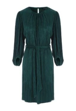 Womens Green Plisse Belted Dress -Fashion Women's Clothing Sales 178781pls 1f6c550c17f3d03
