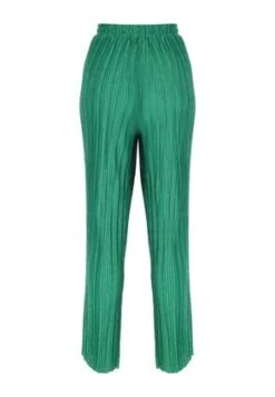 Womens Green Wide Leg Plisse Trousers -Fashion Women's Clothing Sales 178953pls 0ae67207a2cf153