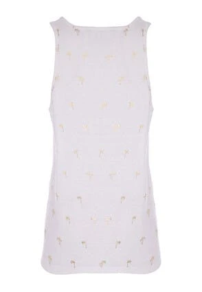 Womens White Metallic Palm Print Vest Womens White Metallic Palm Print Vest -Fashion Women's Clothing Sales 179064pls 55e5e7041c825f4