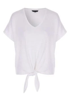 Womens White V-Neck Tie Front T-Shirt 3 Womens White V-Neck Tie Front T-Shirt -Fashion Women's Clothing Sales 179065pls 11fc26e31734be0