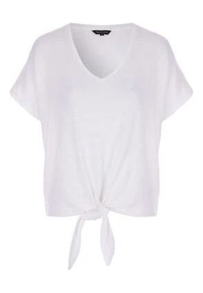 Womens White V-Neck Tie Front T-Shirt Womens White V-Neck Tie Front T-Shirt -Fashion Women's Clothing Sales 179065pls 11fc26e31734be0