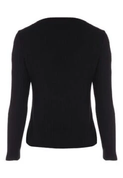 Womens Black Ribbed Boat Neck Top -Fashion Women's Clothing Sales 179103pls 3ce3aa6737ede97