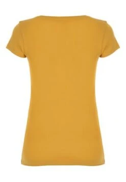 Womens Mustard Pure Cotton V Neck T-shirt -Fashion Women's Clothing Sales 179159pls 5eabff7b09a4afb