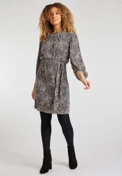 Womens Animal Print Belted Plisse Dress -Fashion Women's Clothing Sales 179276pls 1f09dfb75a3de91