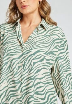 Womens Green Zebra Print Shirt -Fashion Women's Clothing Sales 179477pls 473f0516589b5bf