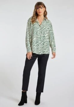 Womens Green Zebra Print Shirt -Fashion Women's Clothing Sales 179491pls 5ab4b3ace856092