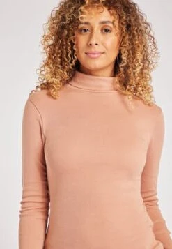 Womens Mocha Roll Neck Top -Fashion Women's Clothing Sales 179693pls d7add1cd44f8b91