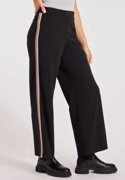Womens Black Striped Wide Leg Trousers -Fashion Women's Clothing Sales 179781pls 72ef1221f809554