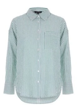 Womens Green Stripe Textured Shirt -Fashion Women's Clothing Sales 180426pls 152fb36906d1c4c