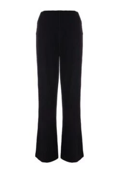 Womens Black Ribbed Wide Leg Trousers -Fashion Women's Clothing Sales 181195pls 2d2361eee4697fe