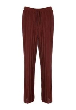 Womens Dark Red Wide Leg Plisse Trousers -Fashion Women's Clothing Sales 181444pls 99c672f037fbaed