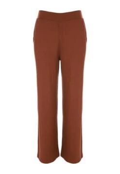 Womens Brown Jersey Wide Leg Trousers -Fashion Women's Clothing Sales 181446pls a2d9e72ee3b113b
