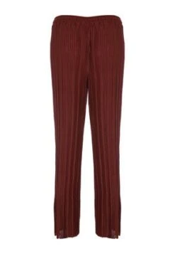 Womens Dark Red Wide Leg Plisse Trousers -Fashion Women's Clothing Sales 181470pls 7c87eeb5ca4365a