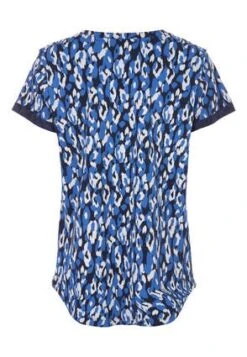 Womens Blue Leopard Cotton Roll T-shirt -Fashion Women's Clothing Sales 181473pls 4f578801f26a29f