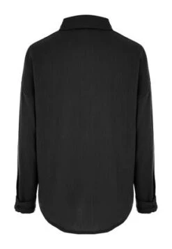 Womens Black Crinkle Cotton Shirt 6 Womens Black Crinkle Cotton Shirt -Fashion Women's Clothing Sales 181478pls f4beae578dee273