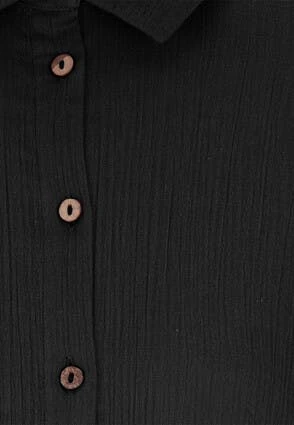 Womens Black Crinkle Cotton Shirt Womens Black Crinkle Cotton Shirt -Fashion Women's Clothing Sales 181480pls 6dd98b5007793db