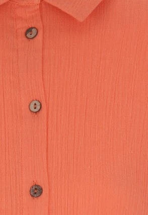 Womens Coral Crinkle Cotton Shirt Womens Coral Crinkle Cotton Shirt -Fashion Women's Clothing Sales 181498pls 586a8e8977f987b