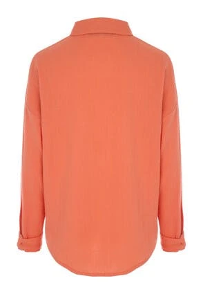 Womens Coral Crinkle Cotton Shirt Womens Coral Crinkle Cotton Shirt -Fashion Women's Clothing Sales 181499pls f8821d719a7a6db