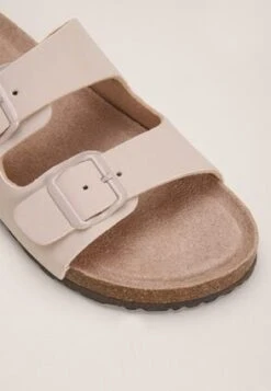 Womens Taupe Buckle Footbed Sliders 2 Womens Taupe Buckle Footbed Sliders -Fashion Women's Clothing Sales 181540pls 14cece3391831ff