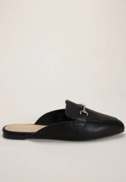 Womens Black Backless Loafer