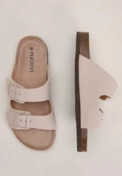 Womens Taupe Buckle Footbed Sliders 3 Womens Taupe Buckle Footbed Sliders -Fashion Women's Clothing Sales 181599pls 1b5ad0db343867c