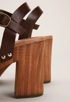 Womens Brown Heeled Clog Platform Shoes -Fashion Women's Clothing Sales 181617pls 0bca09dce5ec7d5