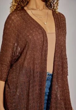 Womens Brown Lurex Longline Cardigan 6 Womens Brown Lurex Longline Cardigan -Fashion Women's Clothing Sales 182034pls 58122456c3f5f4d