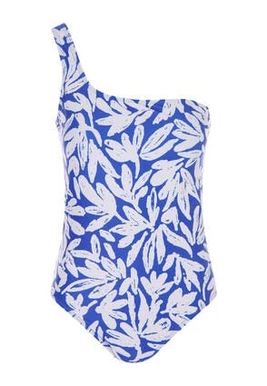 Womens Blue Leaf One Shoulder Control Swimsuit Womens Blue Leaf One Shoulder Control Swimsuit -Fashion Women's Clothing Sales 182482pls 3c731824cd08e97
