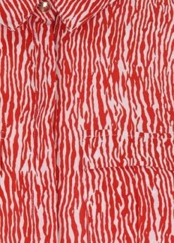 Womens Red Zebra Print Short Sleeve Shirt -Fashion Women's Clothing Sales 182779pls 3d1c17e583c9c7a