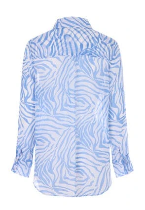 Womens Blue Zebra Print Chiffon Shirt Womens Blue Zebra Print Chiffon Shirt -Fashion Women's Clothing Sales 182790pls dd95f51cf4550ba