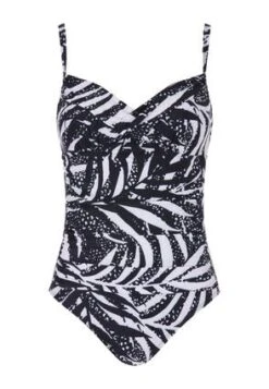 Womens Black Tropical Control V-Neck Swimsuit -Fashion Women's Clothing Sales 183414pls 91c04cb010cff66